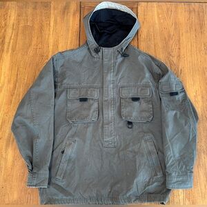 Eddie Bauer Mt. Adams Pullover Canvas Half Zip Jacket Large